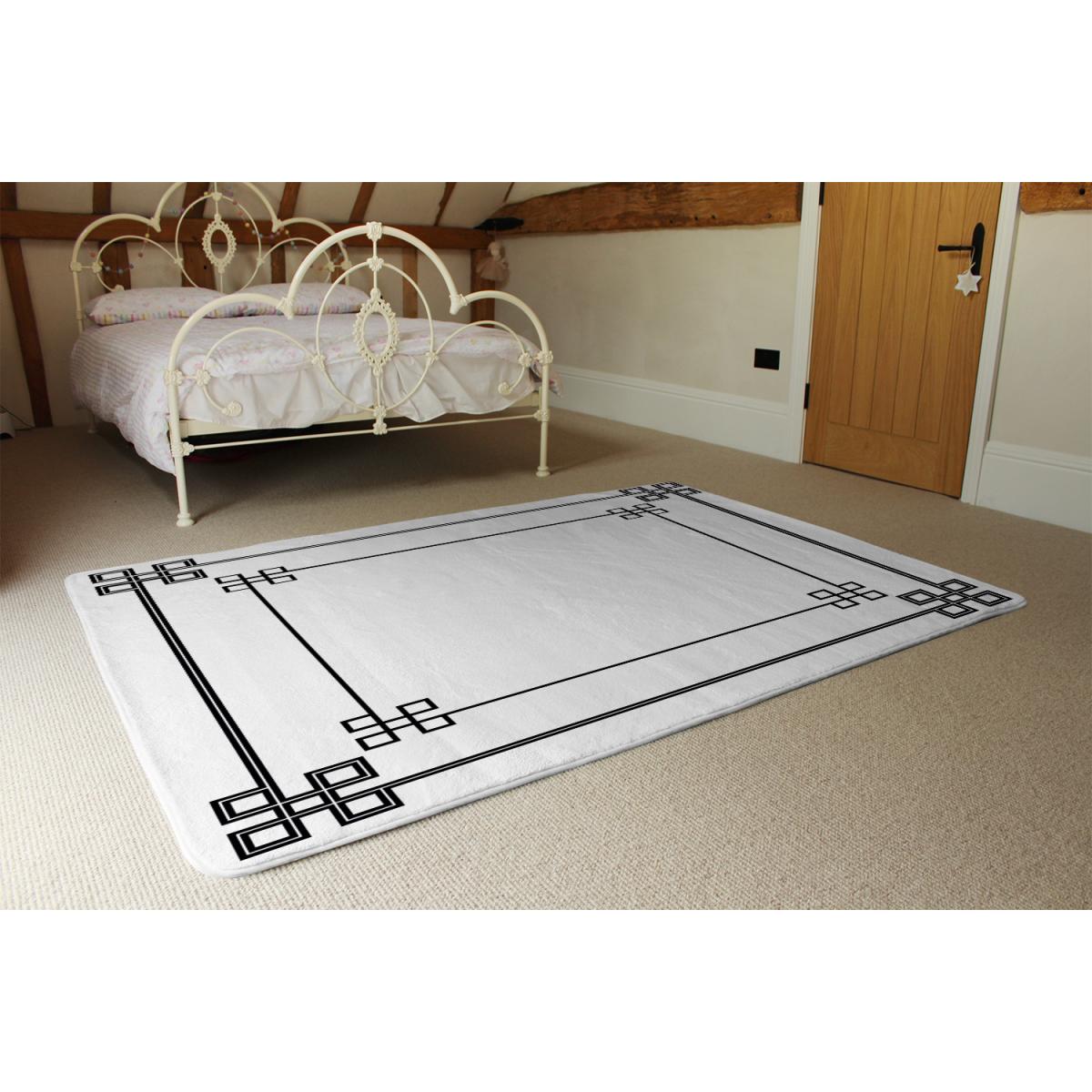 Roman Style Ornamental Frame Rug - Black / 110cm – image 2