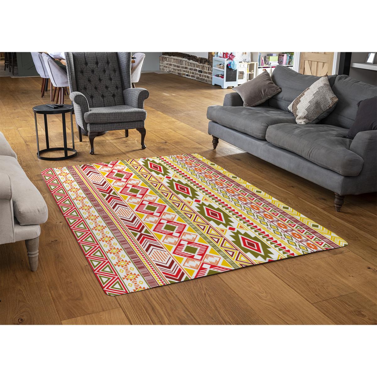 Aztec American Indian Pattern Rug - Red / 230cm – image 3