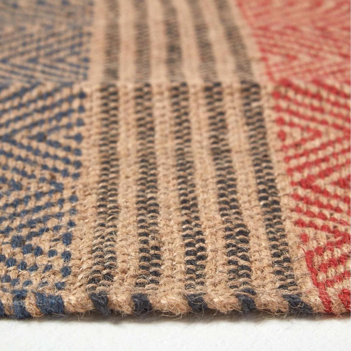 Homescapes Multicolour Geometric Patterned Jute Rug - Multi Colour / 150cm – image 4