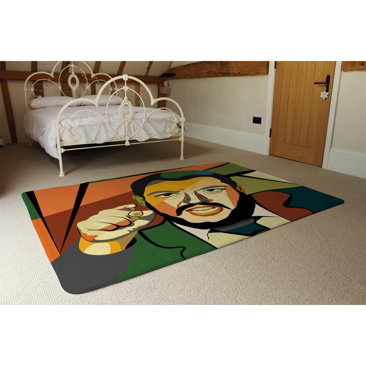 Cubism Art Style, Politician Designer Rug - Orange / 150cm – image 3
