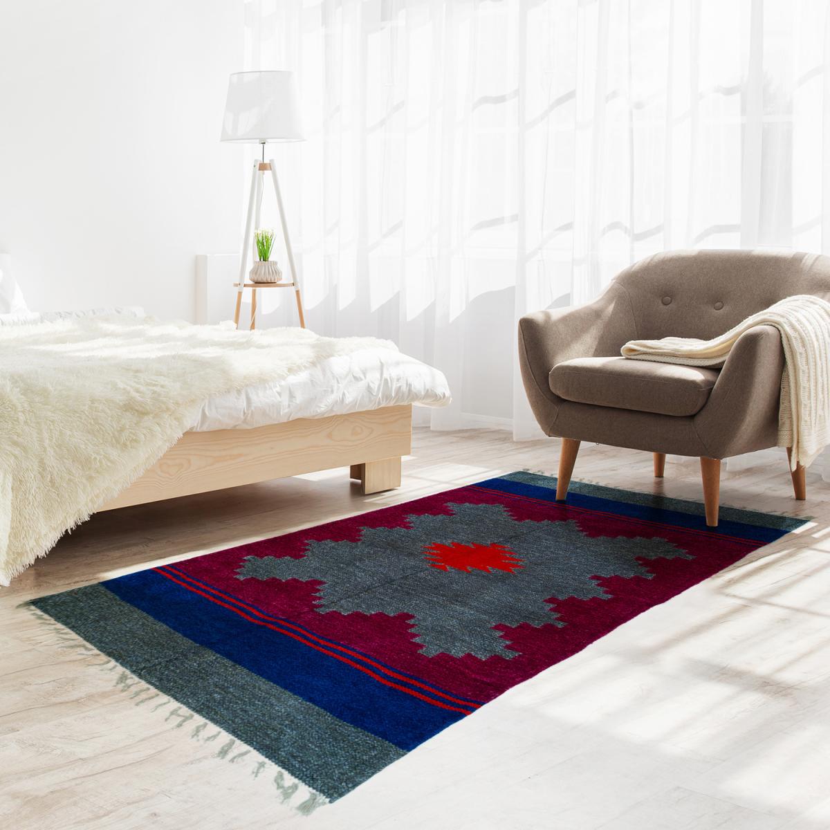 Stripes Ttribal Art Work Rug - Purple – image 2