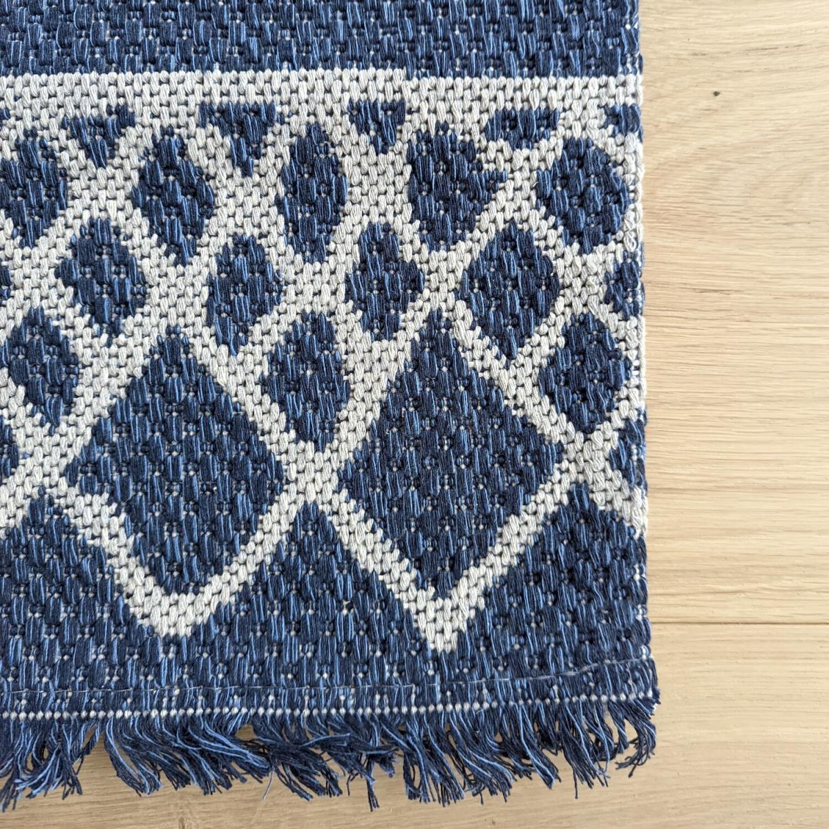 Navy Cotton Flatweave Outdoor Rug - Gala - Blue / 150cm – image 4
