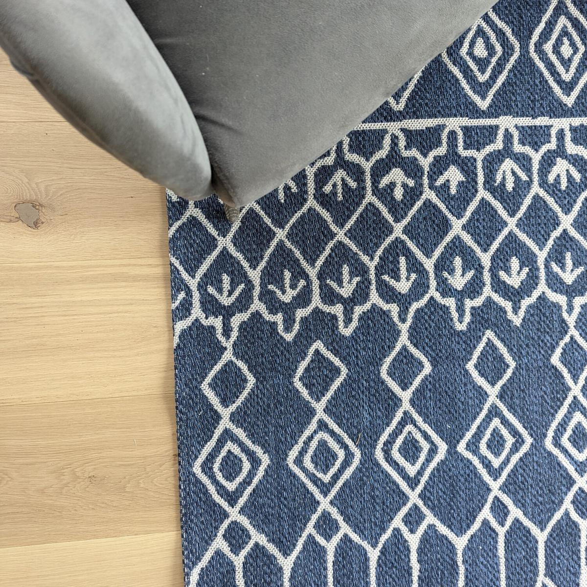 Navy Cotton Flatweave Outdoor Rug - Gala - Blue / 150cm – image 7
