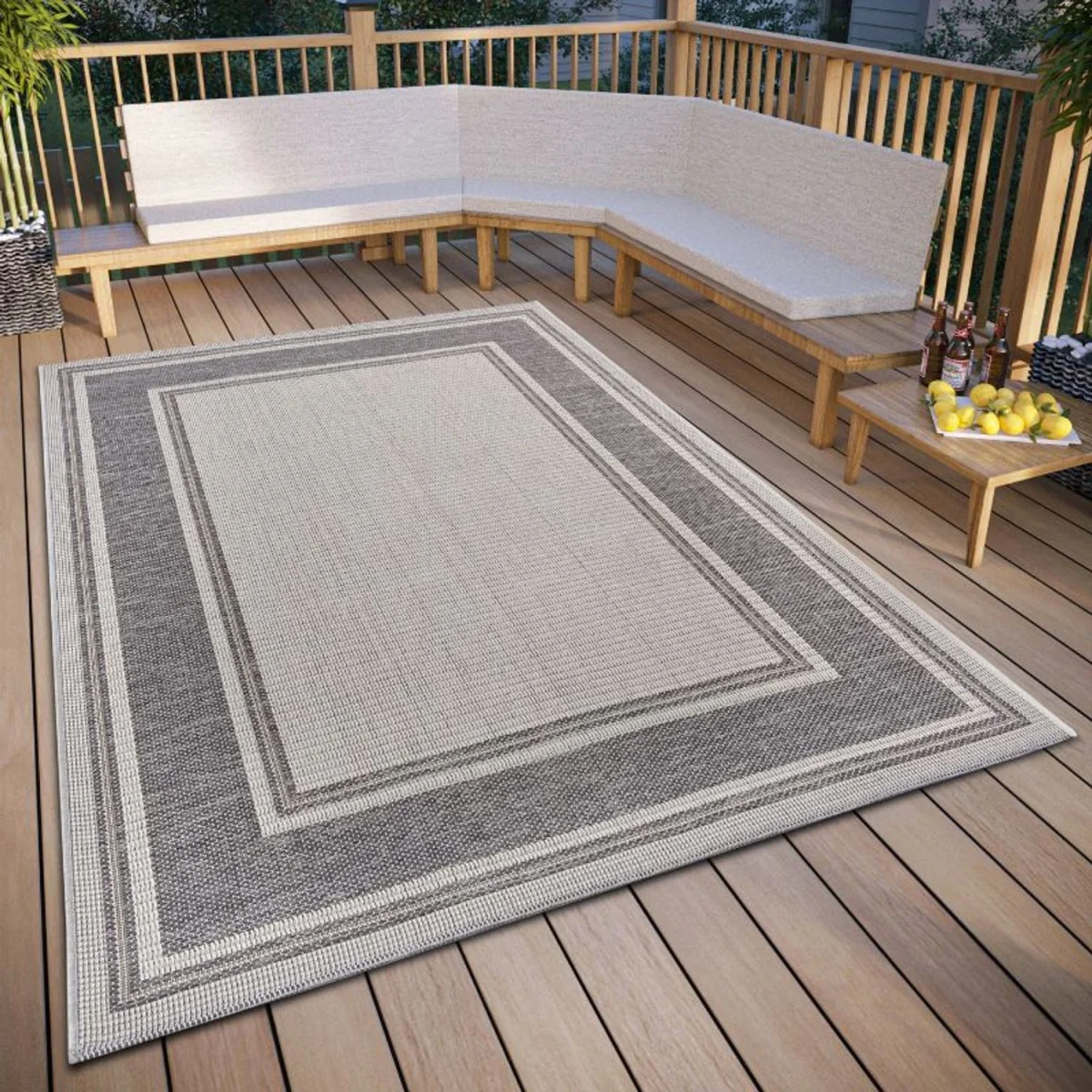 Tribal Bordered Indoor & Outdoor Rug Grey - Grey / 170.0cm – image 5