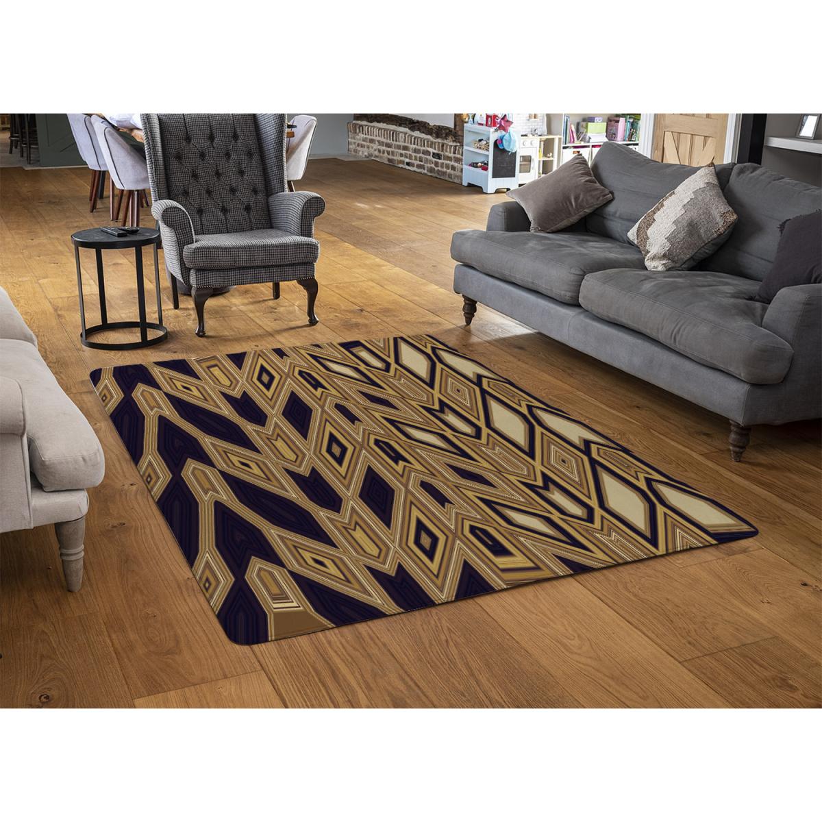 Geometric Tiles Rug - Brown / 110cm – image 2