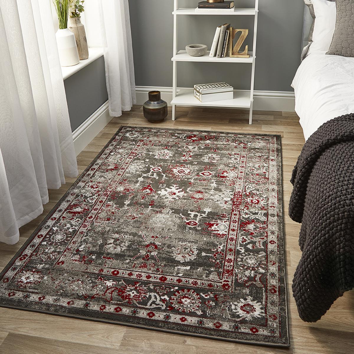 Red High End Traditional Area Rug - Red / 120cm