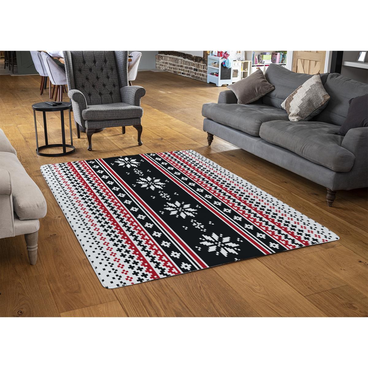 Abstract Christmas Style Rug - red / 230cm – image 2