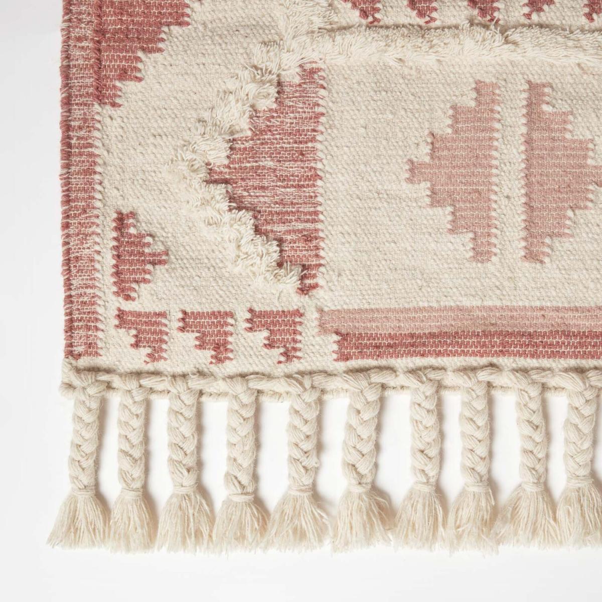Satara Pink Kilim Wool Rug - Pink / 230cm – image 3
