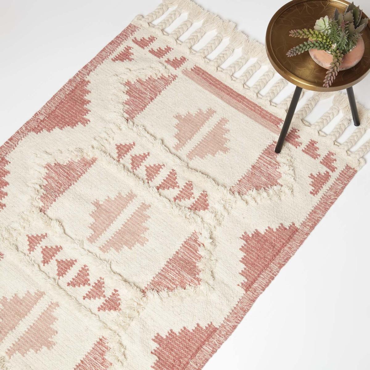Satara Pink Kilim Wool Rug - Pink / 230cm – image 1
