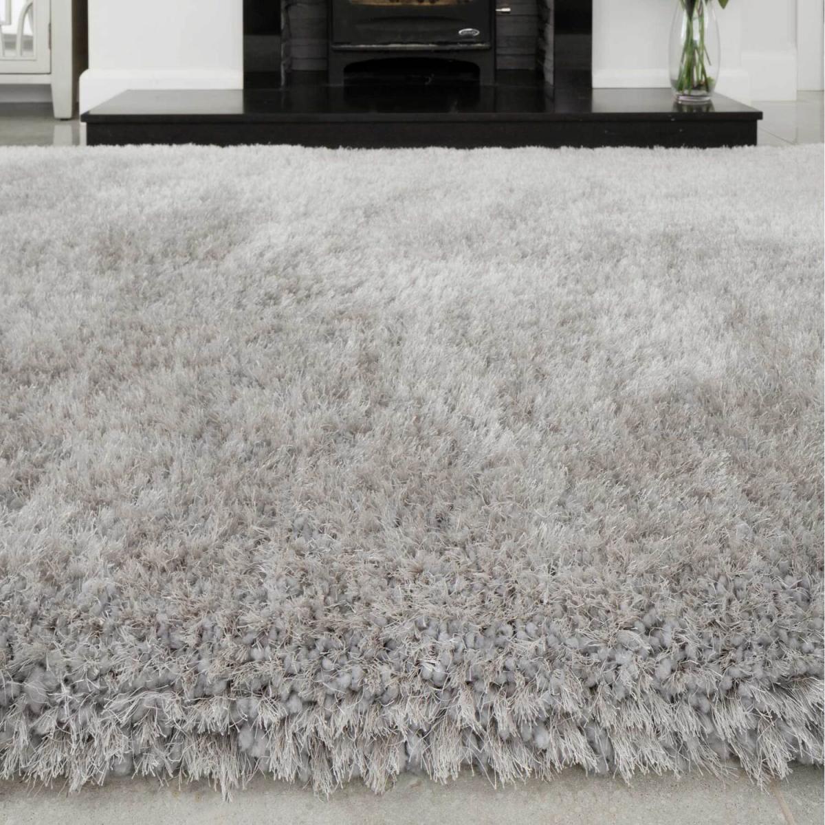 Deluxe Super Soft Silver Grey Deep Pile Shaggy Area Rug - Silver / 280 x 190cm – image 3