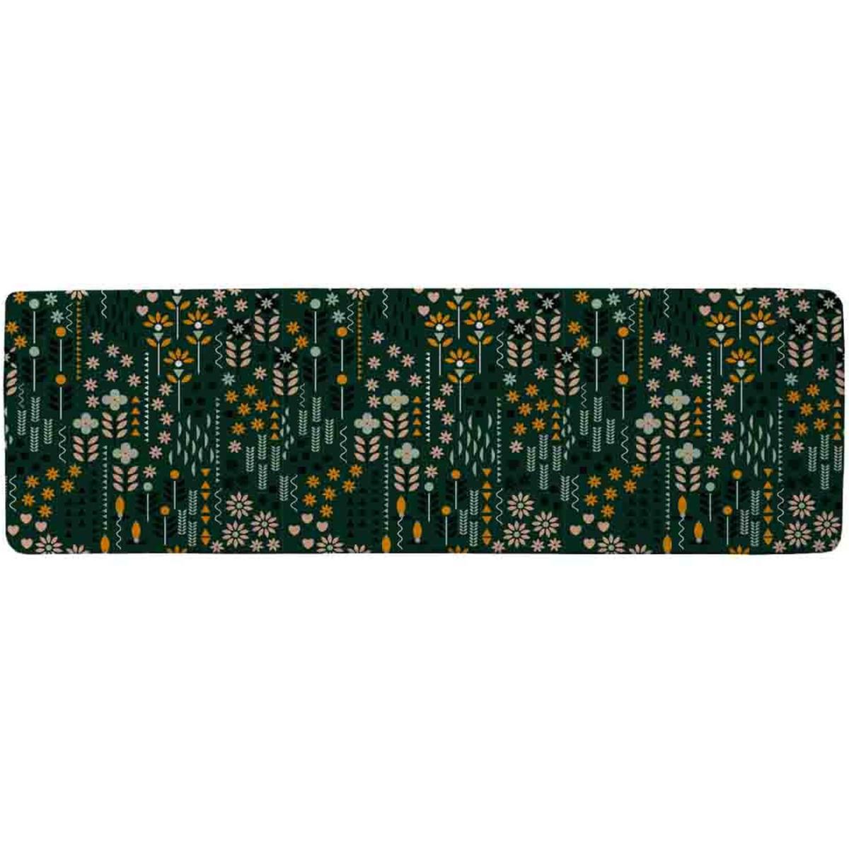 Selection Of Flowers Print Runner Rug - Green – image 2