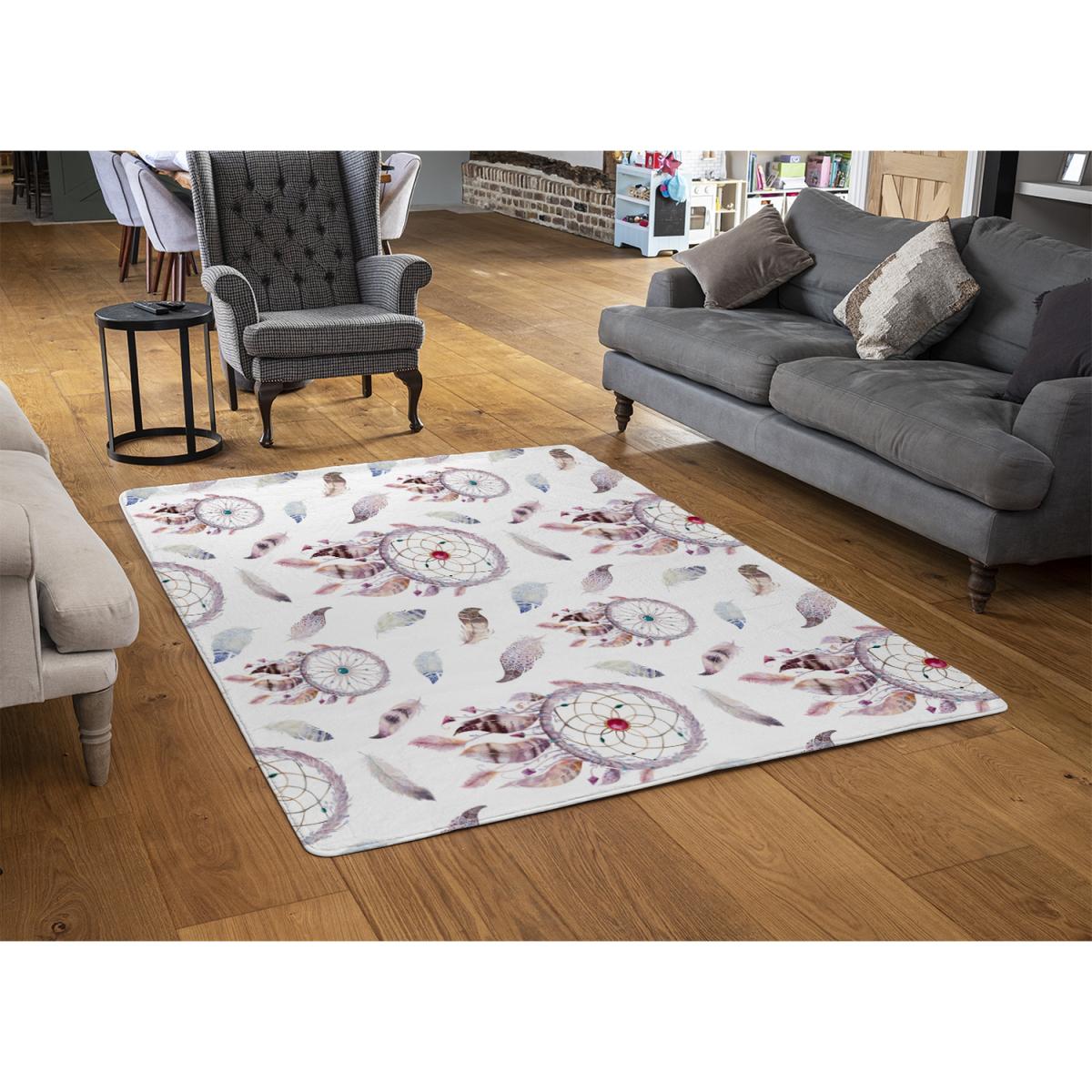 Dreamcatcher And Feather Pattern Rug - Pink / 230cm – image 3
