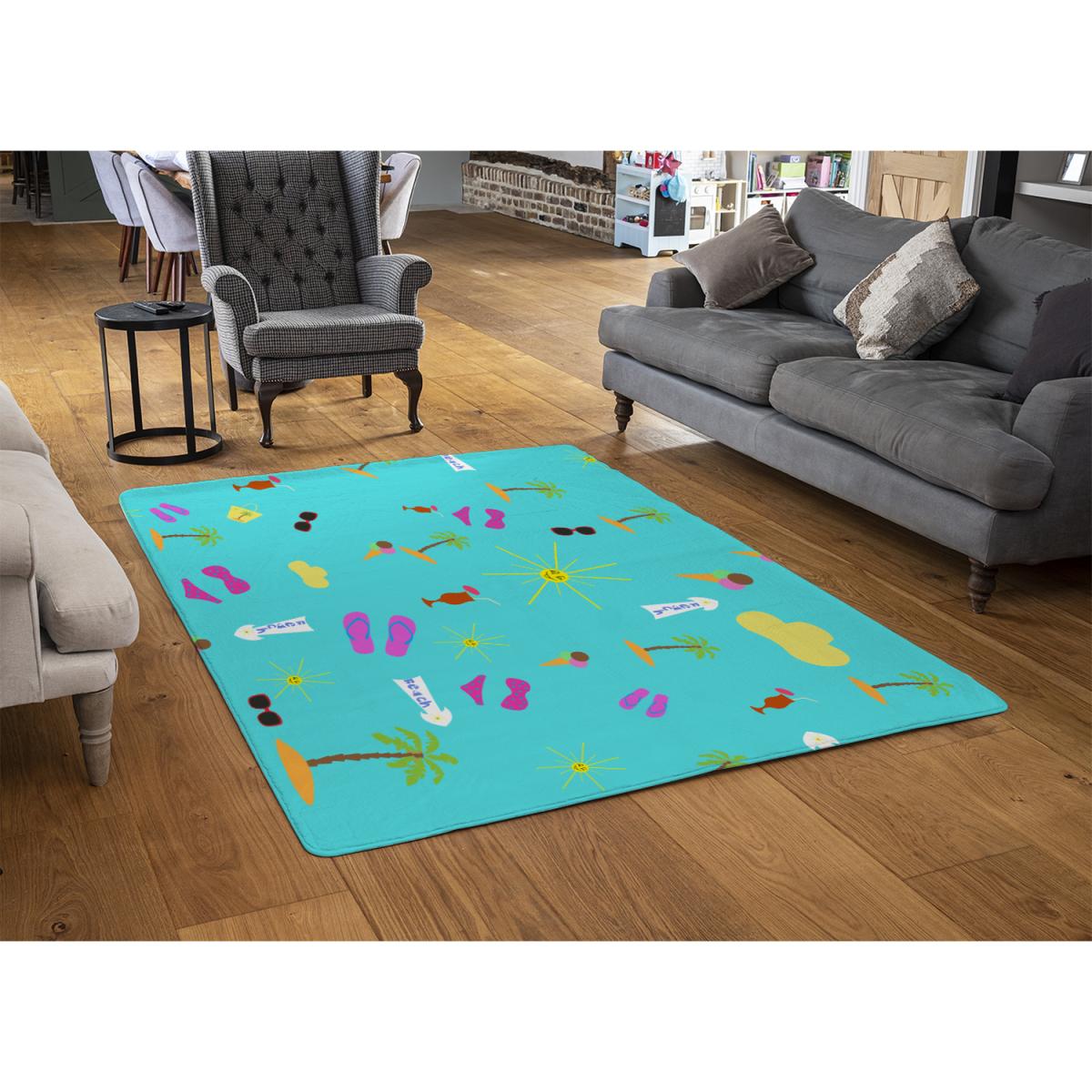 Beach Cartoons Rug - Blue / 230cm – image 3