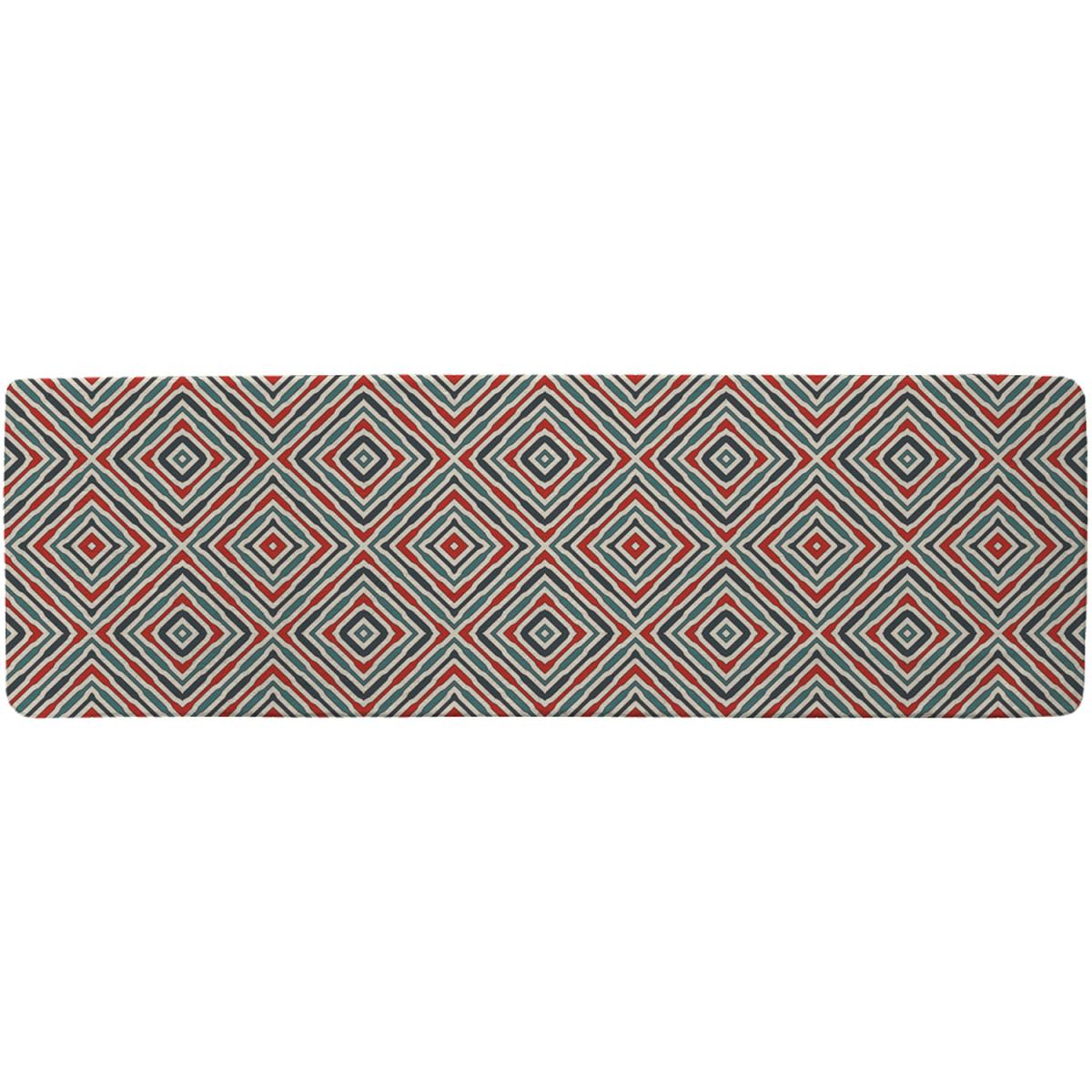 Repeated Squares And Rhombuses Ornamental Abstract Tribal Motif Runner Rug - Brown – image 2