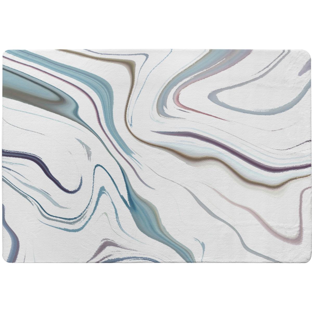 Blue Rippled Marble Designer Rug - Blue / 110cm – image 2