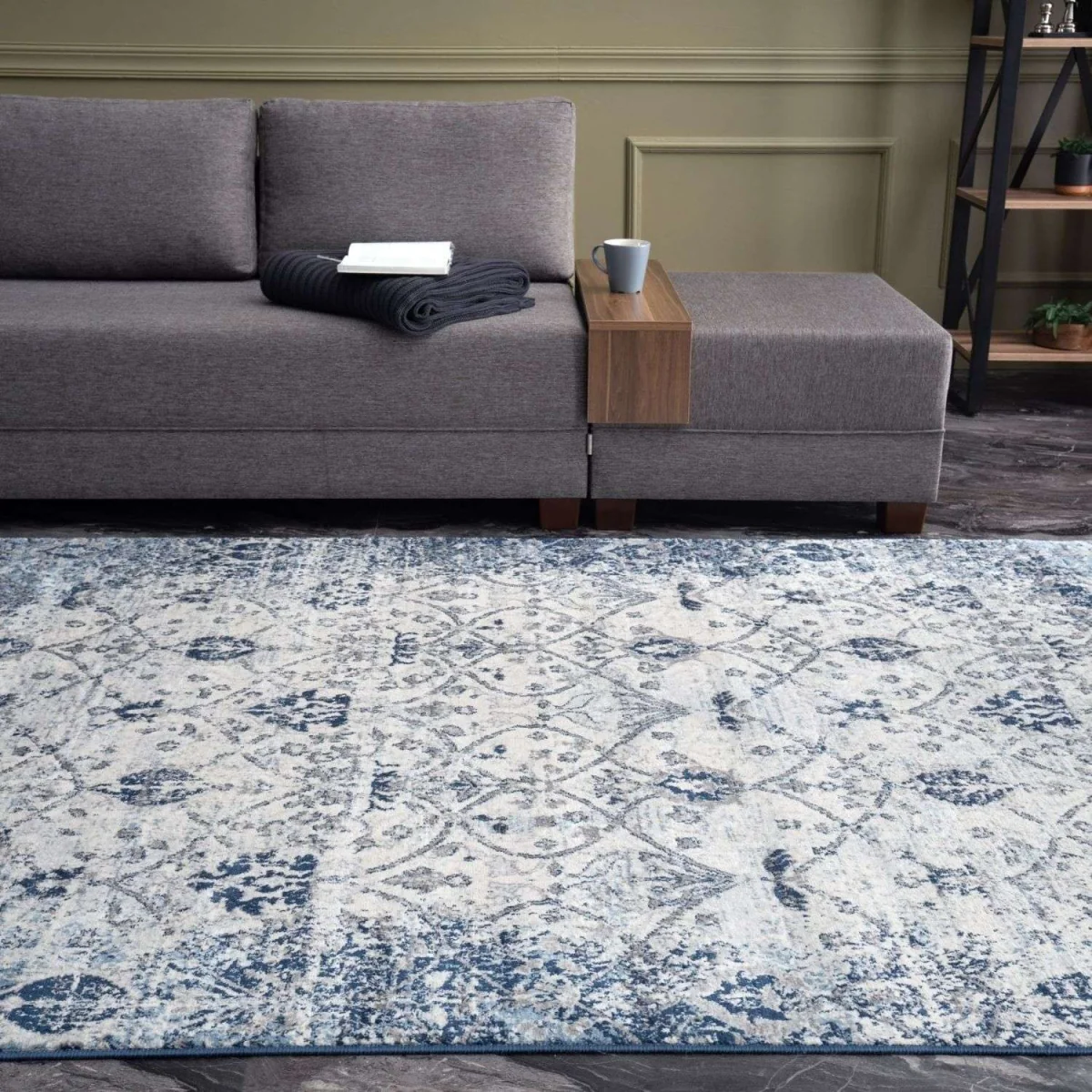 Montana Collection Floral Design Rug - Blue / 240cm – image 2