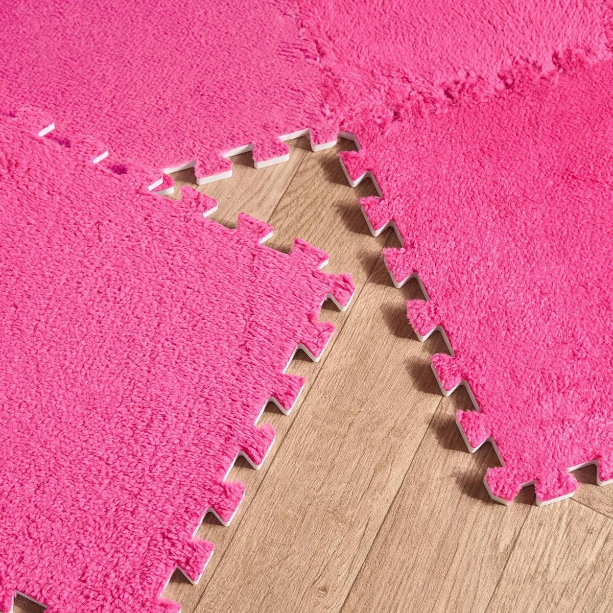 OHS 9 Piece Interlocking Teddy Tiles - Hot Pink – image 3