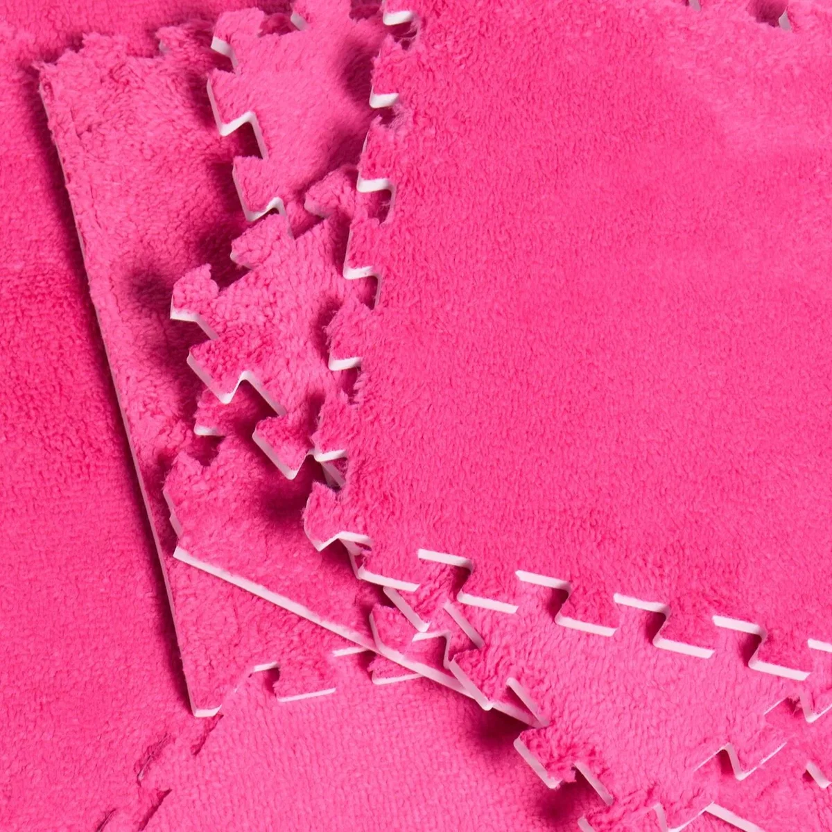 OHS 9 Piece Interlocking Teddy Tiles - Hot Pink – image 1