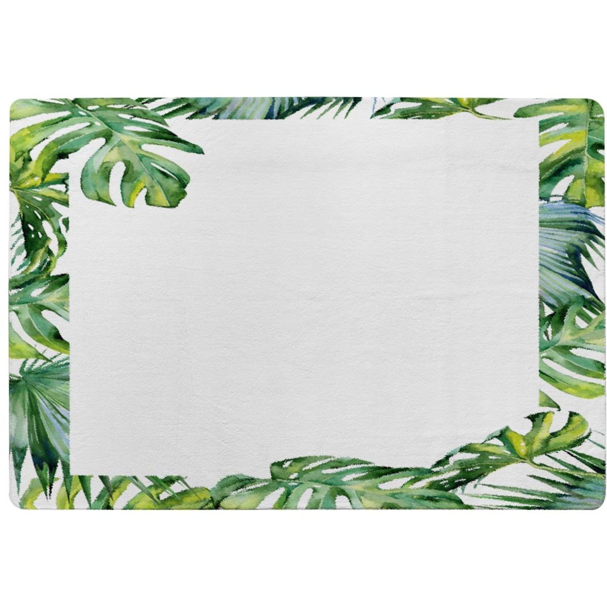 Botanical Leaves Border Designer Rug - Green / 110cm – image 2