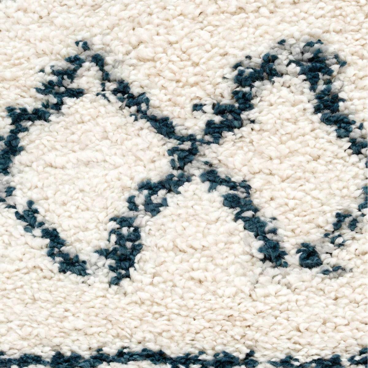 Cream Boho Moroccan Linear Shaggy Living Area Rug - Cream / 240 x 60cm – image 2