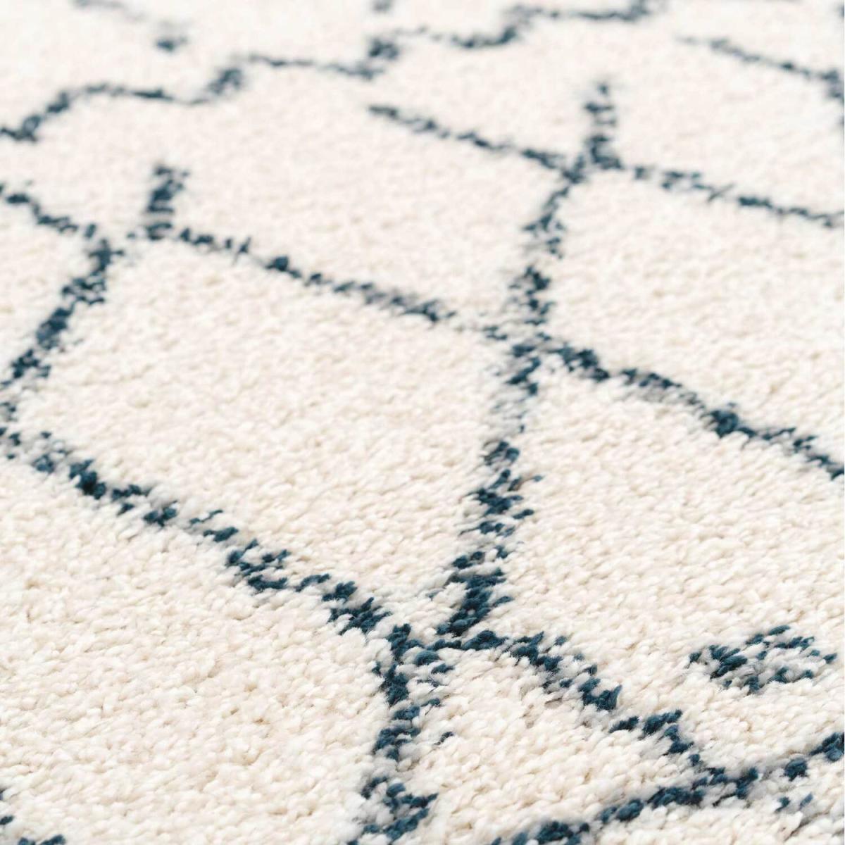 Cream Boho Moroccan Linear Shaggy Living Area Rug - Cream / 240 x 60cm – image 3