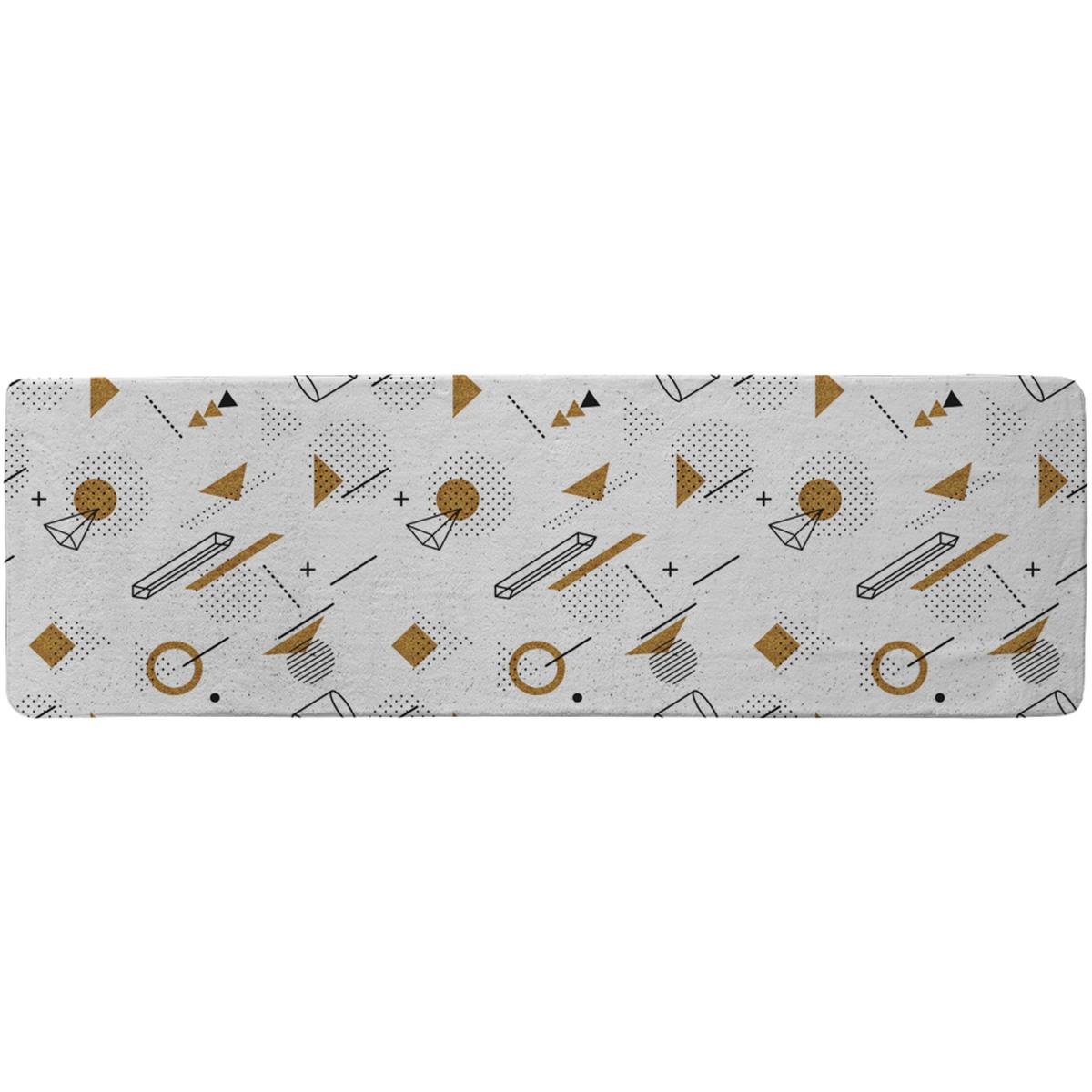 Trendy Geometric Elements Runner Rug - Brown – image 2