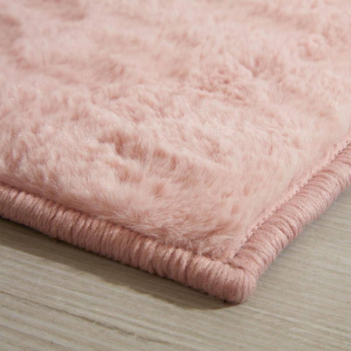 Sienna Faux Rabbit Fur Rug Anti-SlipSkid Carpet - Pink / 230cm – image 2