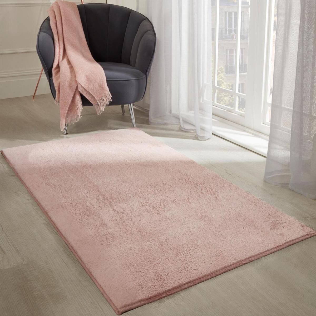 Sienna Faux Rabbit Fur Rug Anti-SlipSkid Carpet - Pink / 230cm – image 1