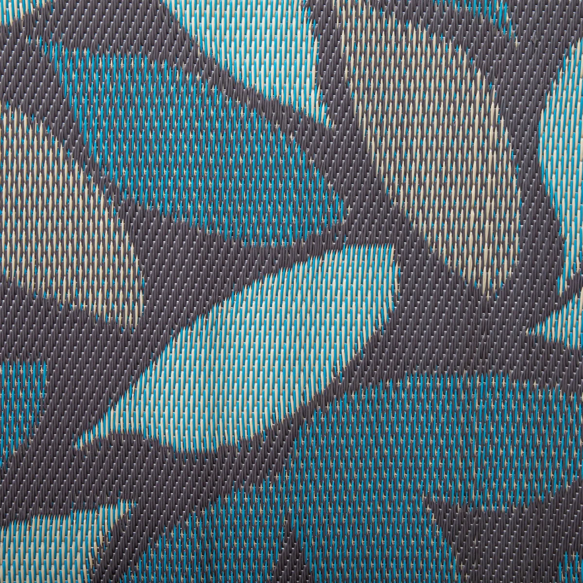 1.5m x 2.1m Flora Leaves Large Outdoor Alfresco Patio Rug Mat in Blue - Blue / Grey – image 5