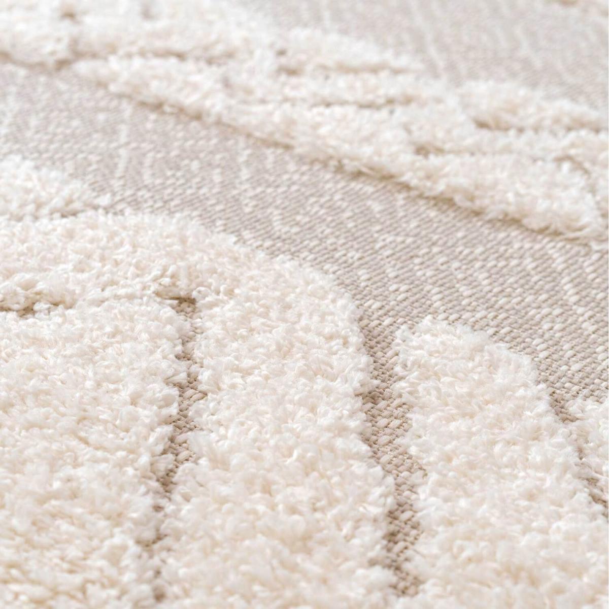 Natural Beige Diamond Aztec Textured Flatweave Indoor Outdoor Rug - Beige / 170 x 120cm – image 2