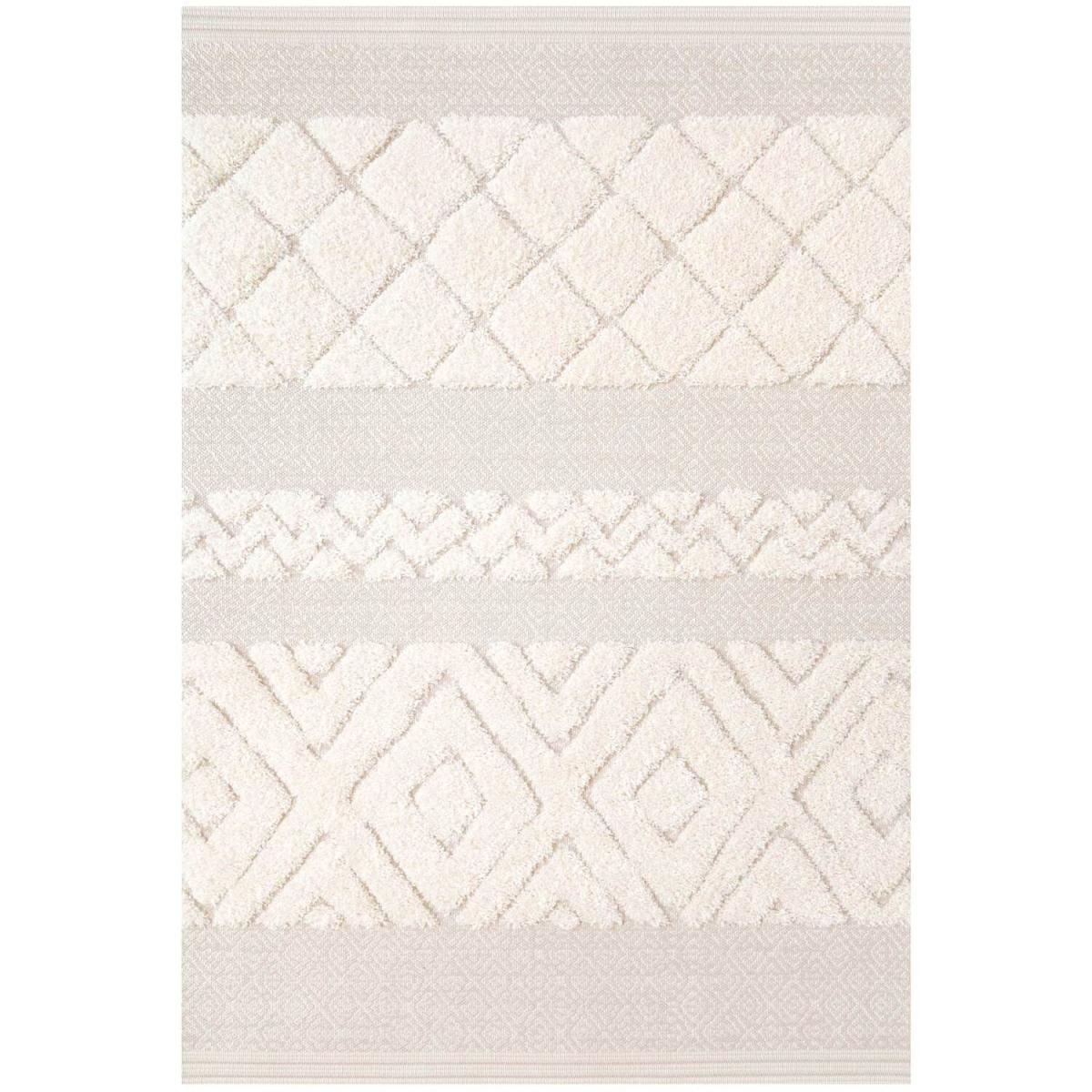 Natural Beige Diamond Aztec Textured Flatweave Indoor Outdoor Rug - Beige / 170 x 120cm – image 4