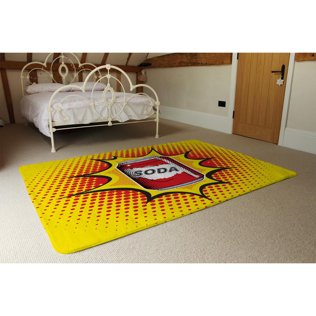 Retro Style Designer Rug - Yellow / 110cm – image 3