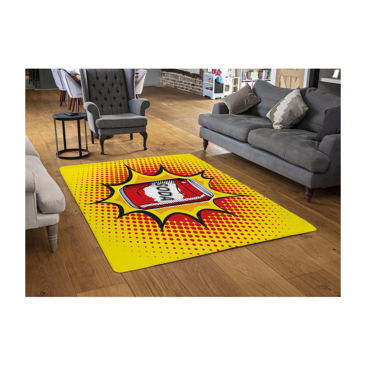 Retro Style Designer Rug - Yellow / 110cm – image 1
