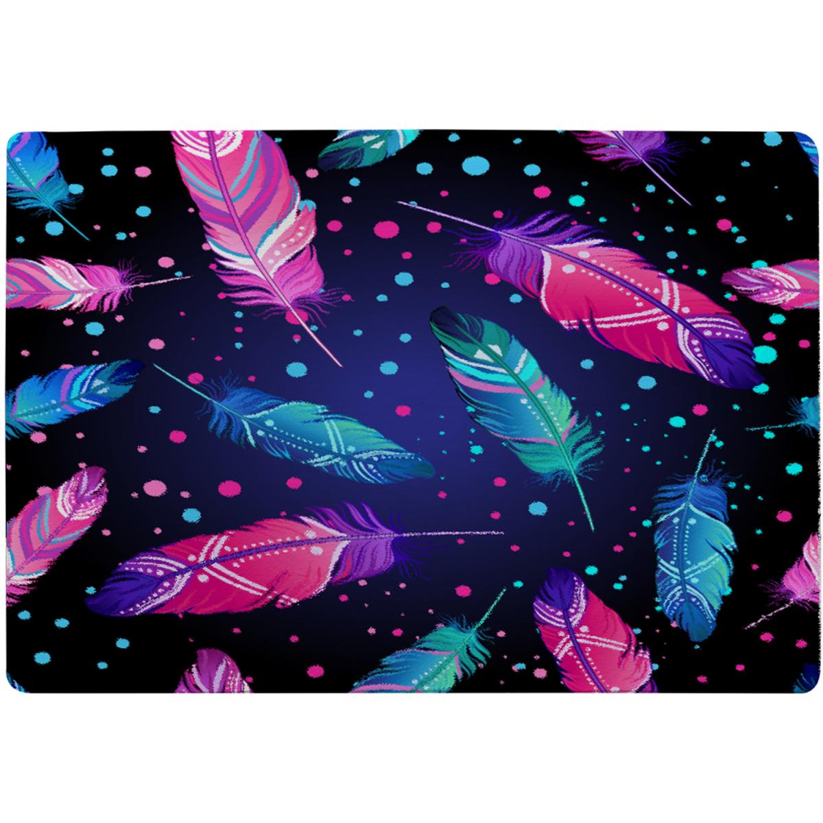 Painted Bird Feathers Rug - Blue / 230cm – image 2