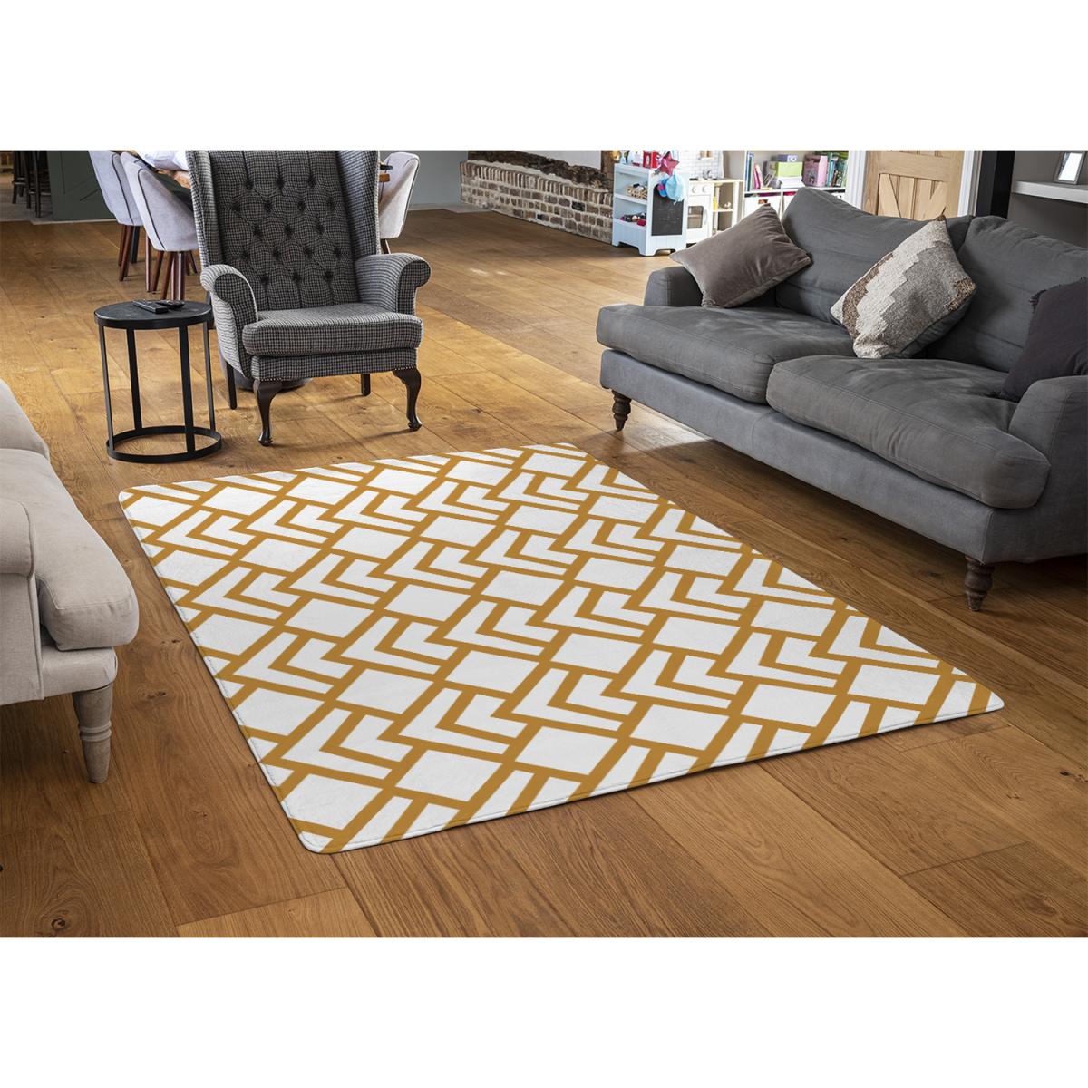 Geometric Scales Rug - Gold / 110cm – image 2
