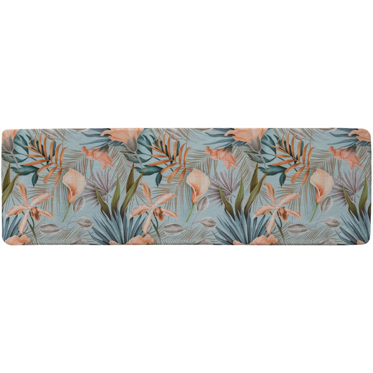 Pink Tropical Flowers Runner Rug - Blue – image 2