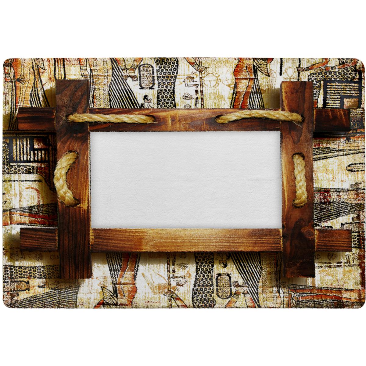 Rustic Egyptian Wooden Frame Rug - Brown / 230cm – image 2