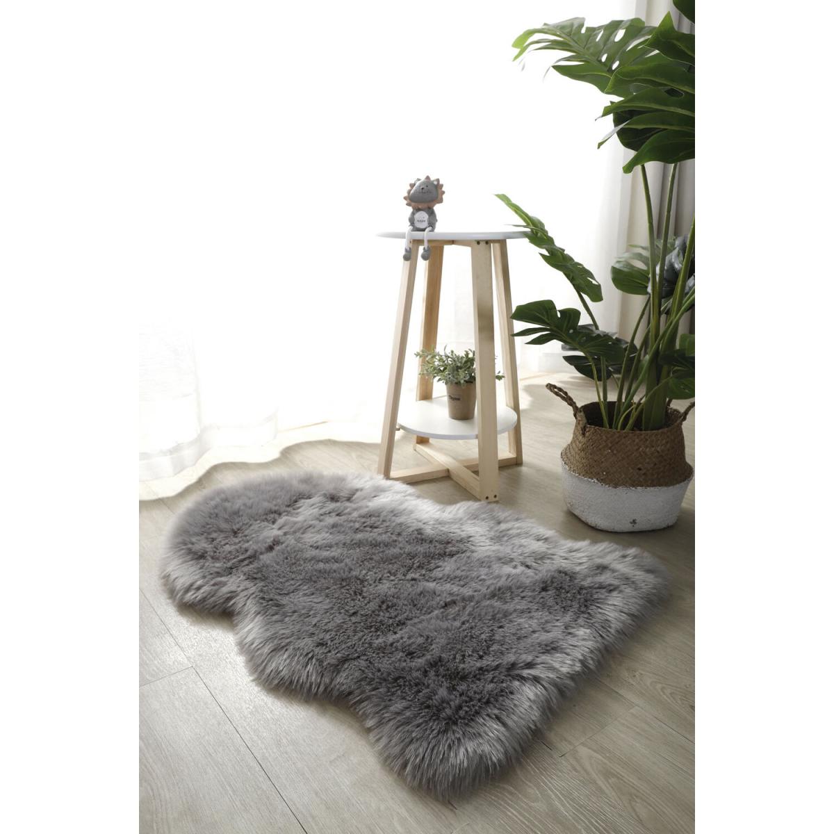 Luxury Faux Fur Rug - Dark Grey – image 16
