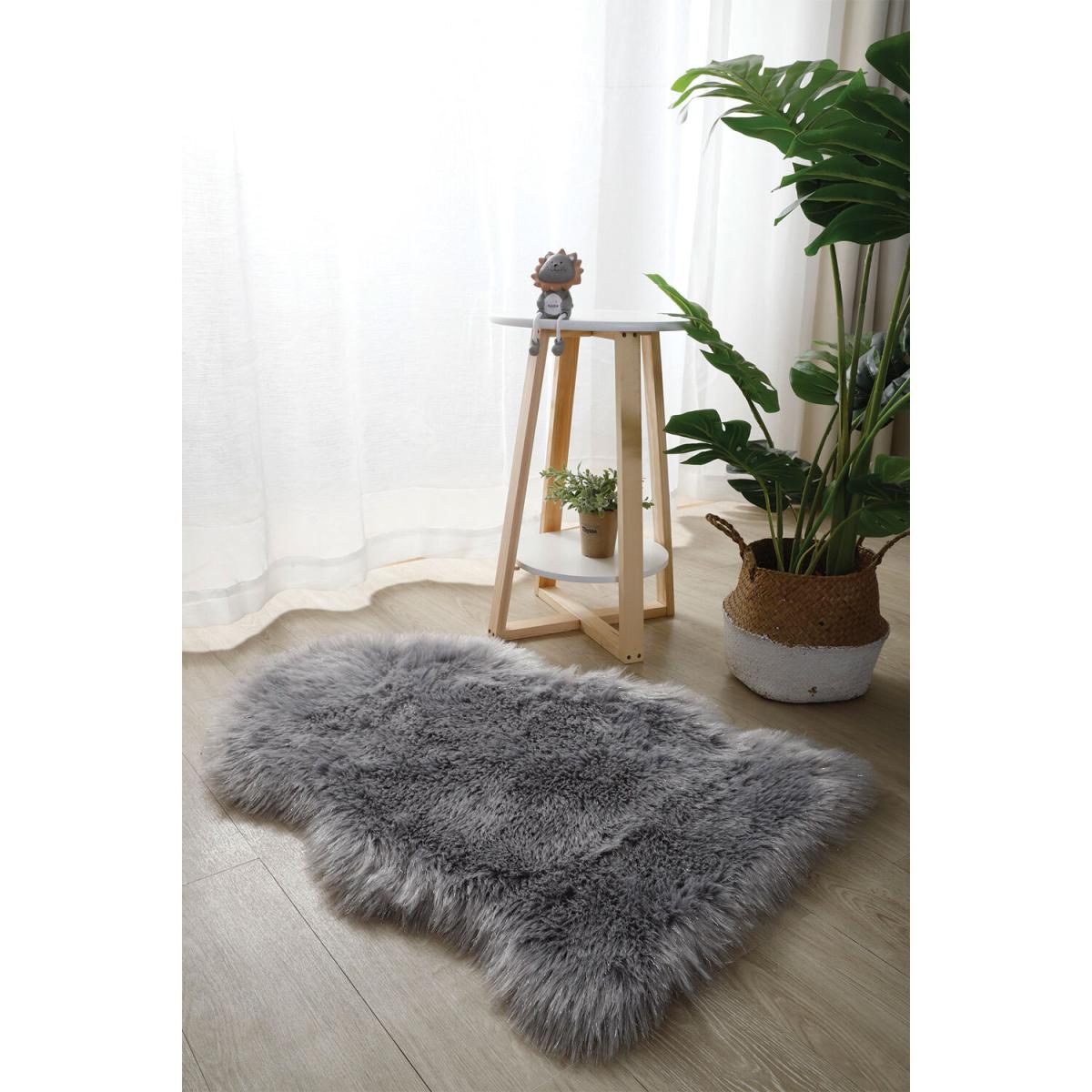 Luxury Faux Fur Rug - Dark Grey – image 21