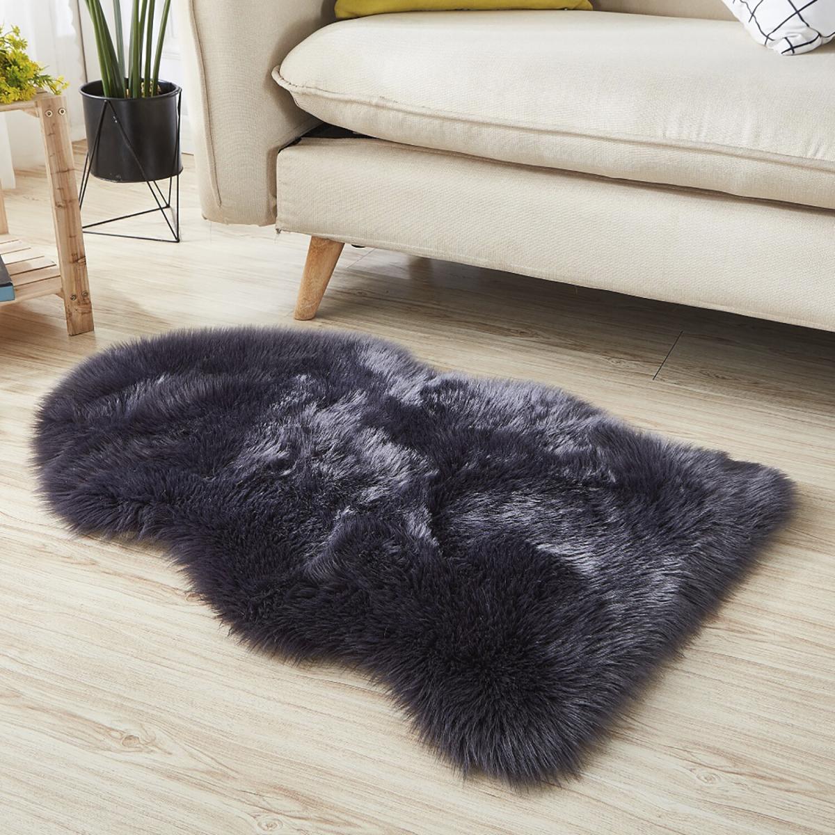 Luxury Faux Fur Rug - Dark Grey – image 39