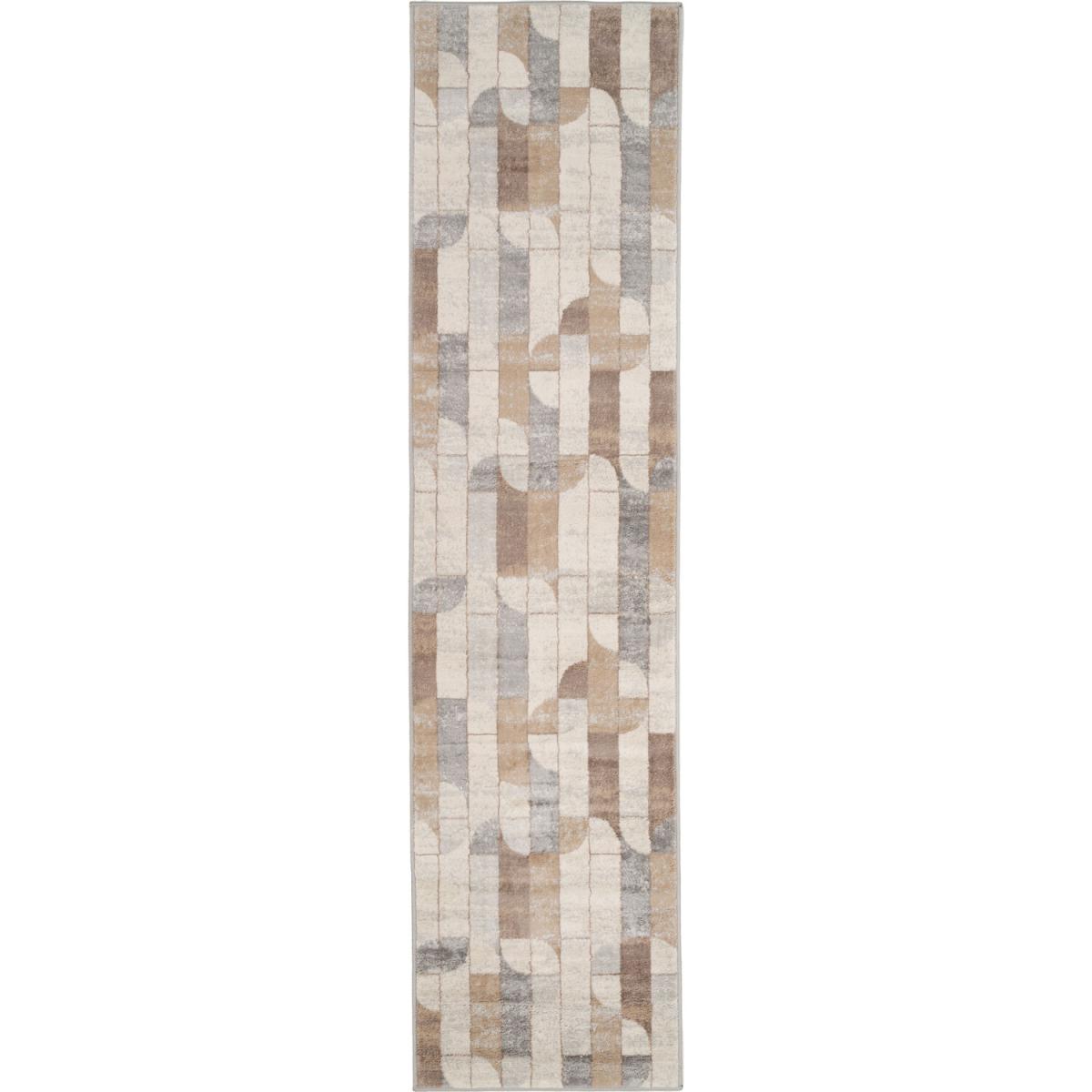 Neutral Beige Retro Geometric Living Area Rug - Beige / 240cm – image 2