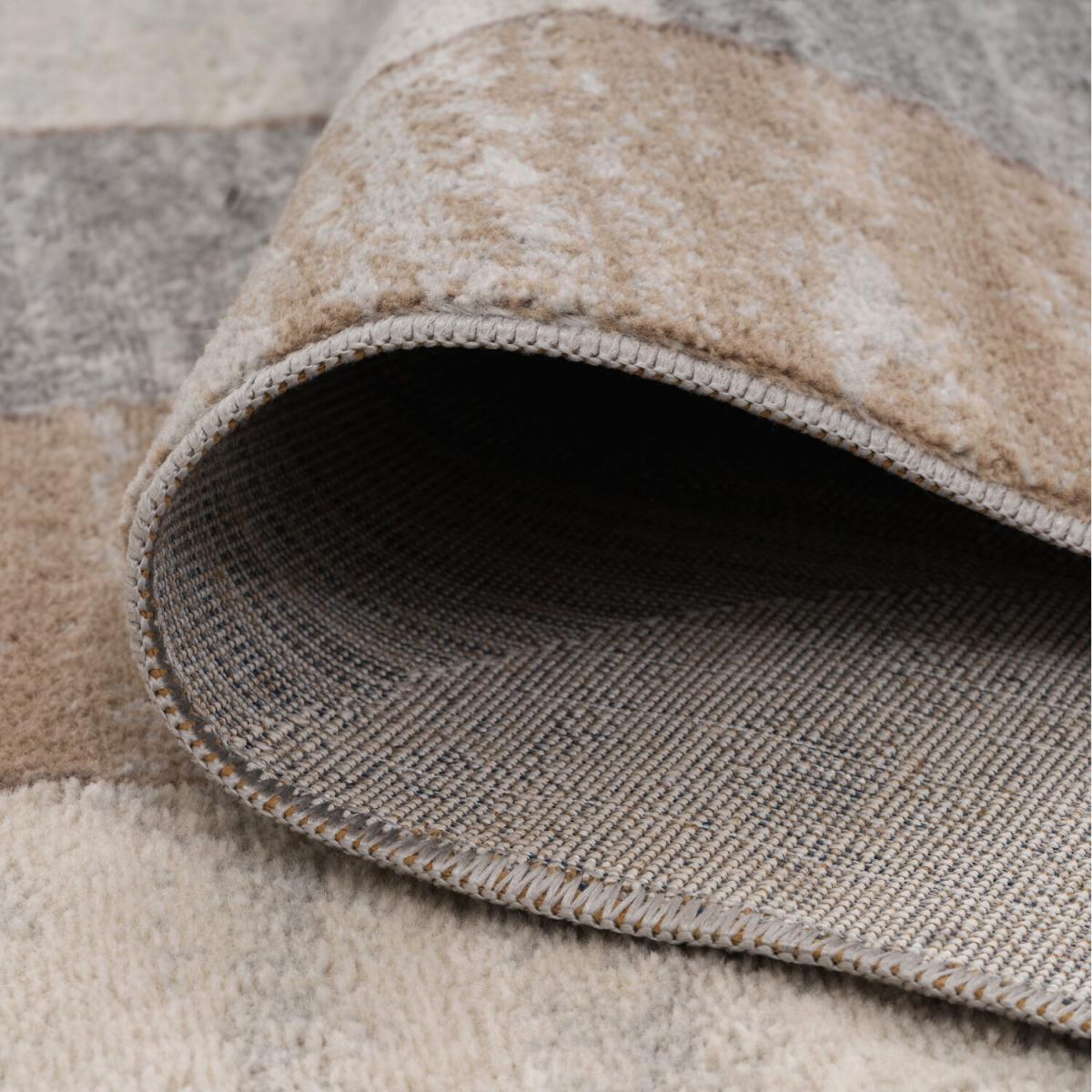 Neutral Beige Retro Geometric Living Area Rug - Beige / 240cm – image 3