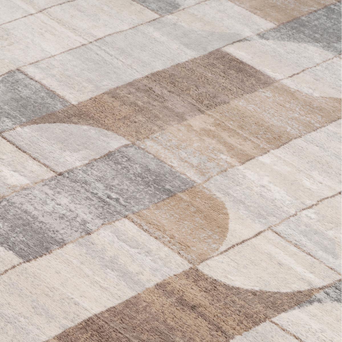 Neutral Beige Retro Geometric Living Area Rug - Beige / 240cm – image 5