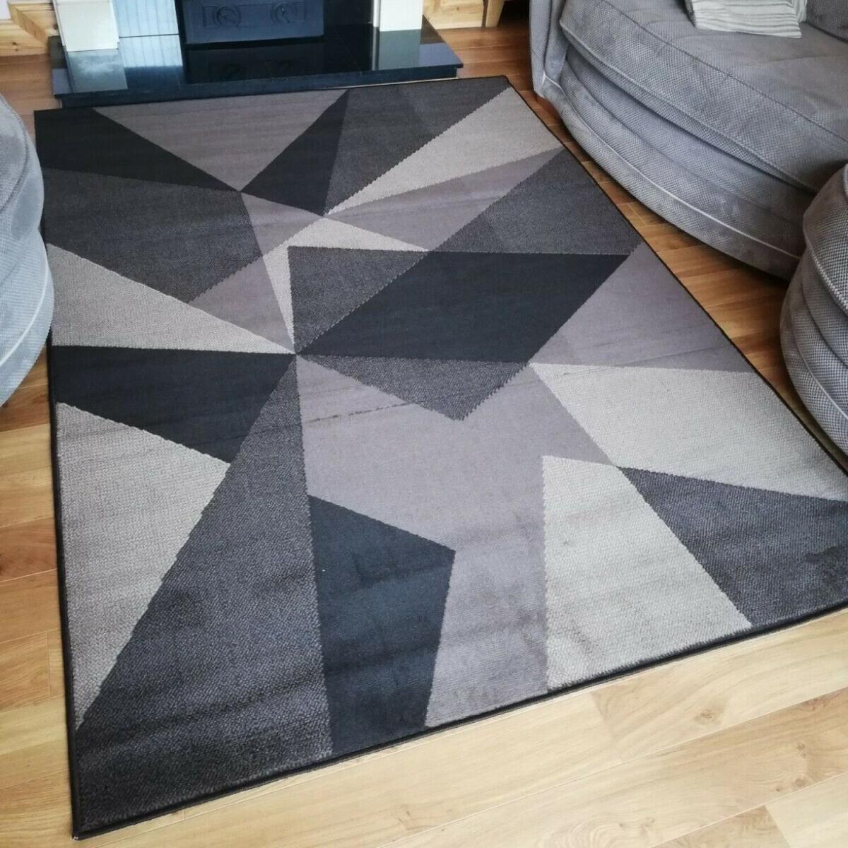 Taupe Abstract Living Room Rug - Lisbon - Light Brown / Grey / 170cm – image 1