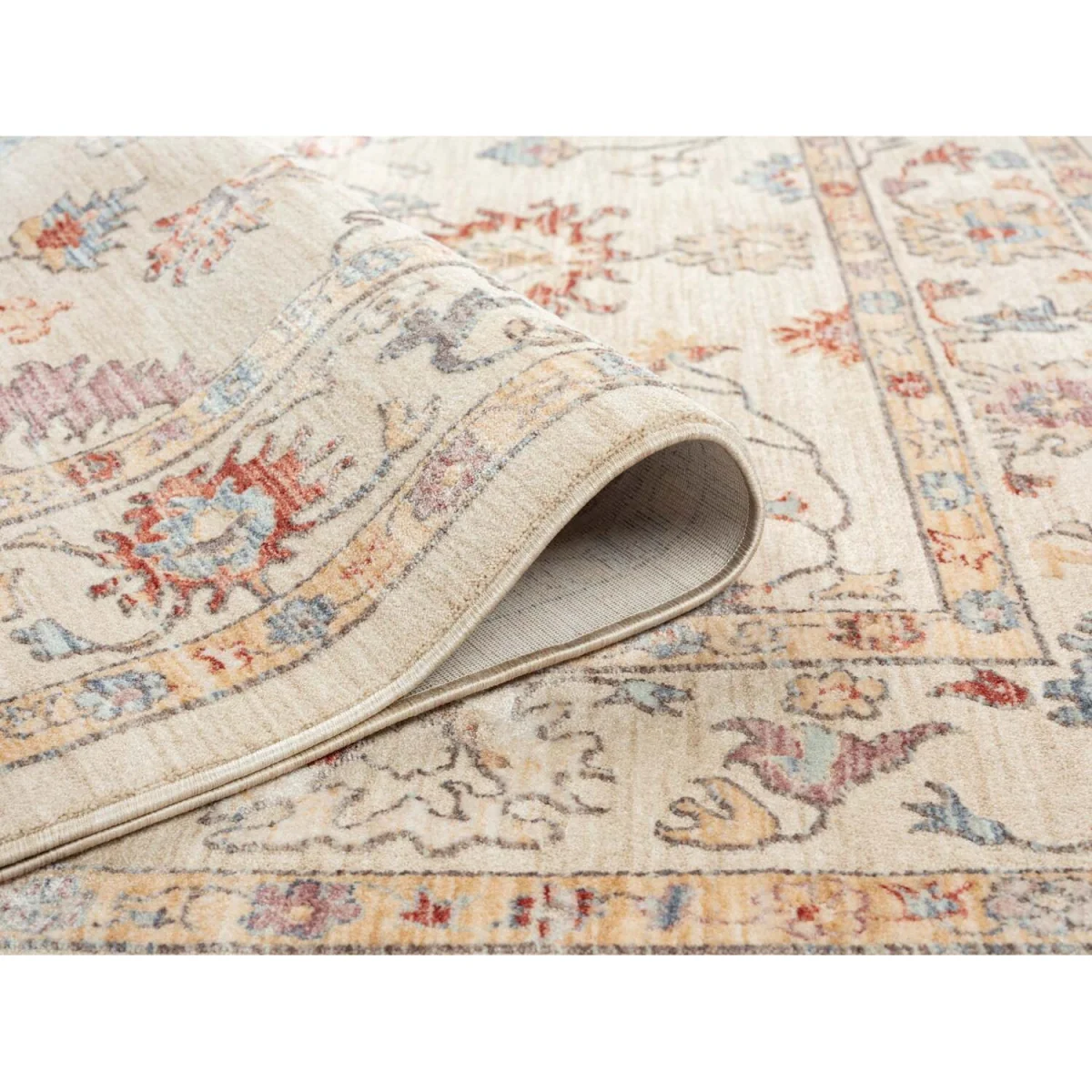 Underfoot Traditional Floral Bordered Indoor Rug Beige 8 mm Polyester Pile - Beige / 2900.0mm – image 2