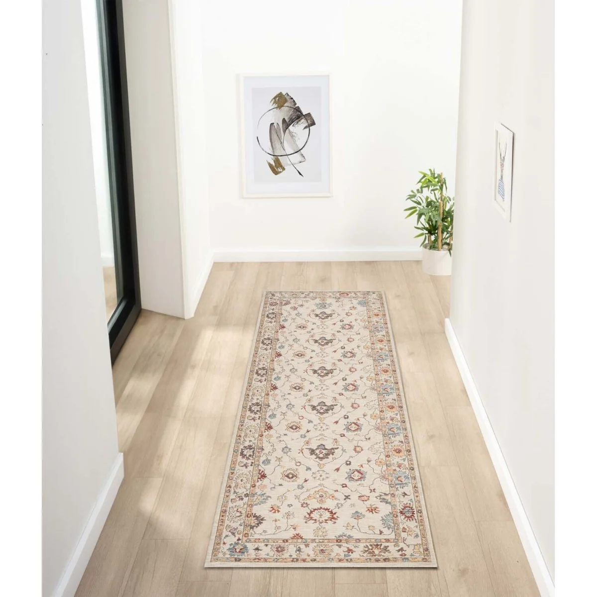 Underfoot Traditional Floral Bordered Indoor Rug Beige 8 mm Polyester Pile - Beige / 2900.0mm – image 3