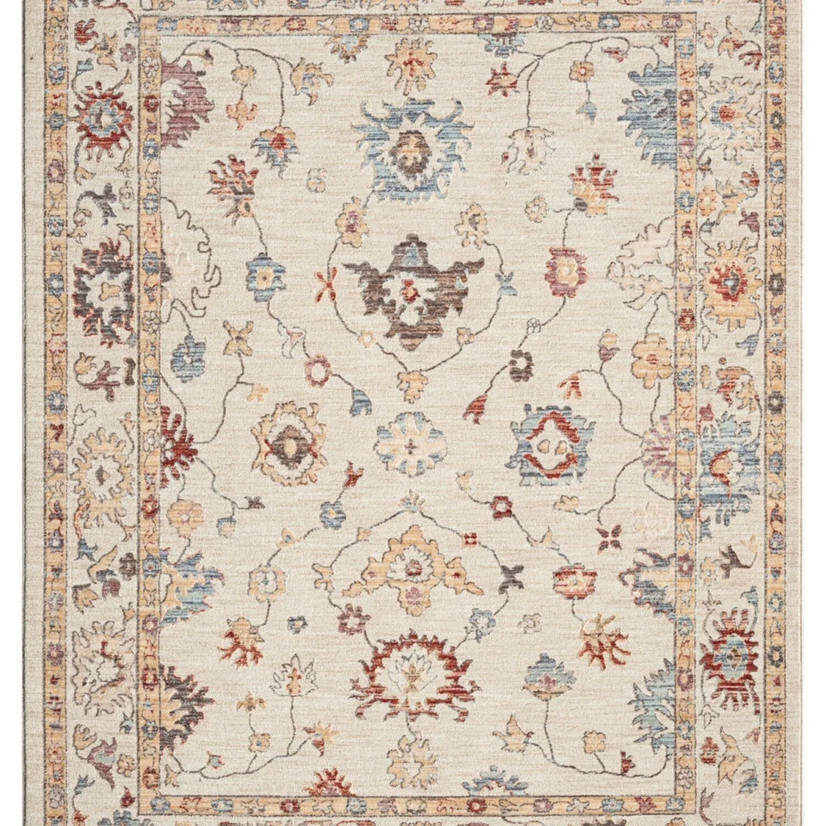Underfoot Traditional Floral Bordered Indoor Rug Beige 8 mm Polyester Pile - Beige / 2900.0mm – image 4