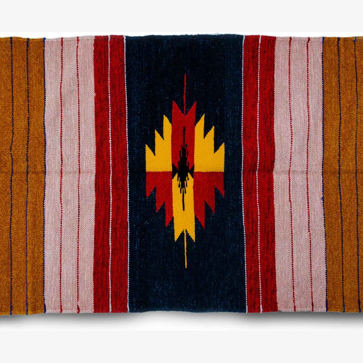 Bordered ethnic rug - Blue – image 1