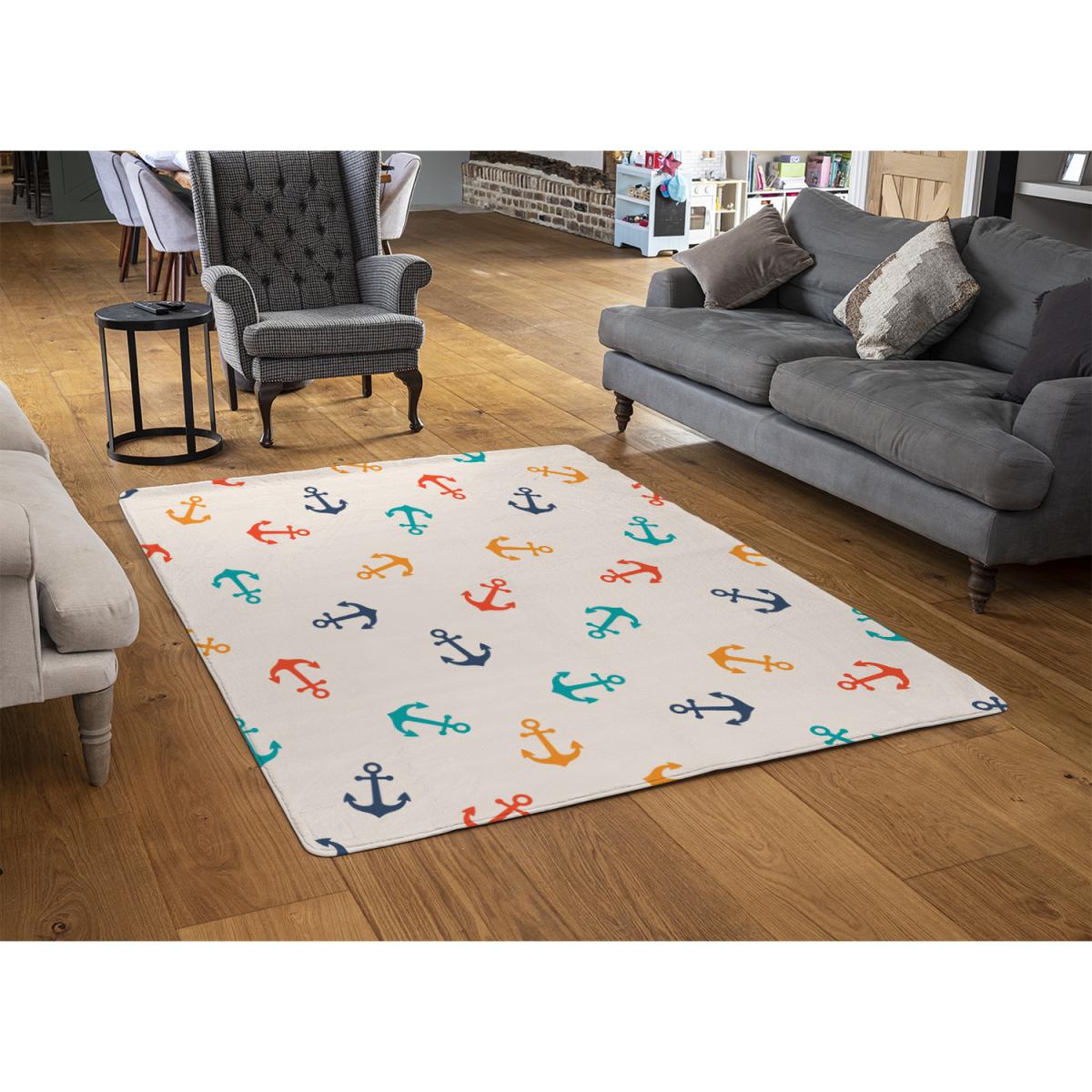 Multi Coloured Anchors Rug - Yellow / 230cm – image 3