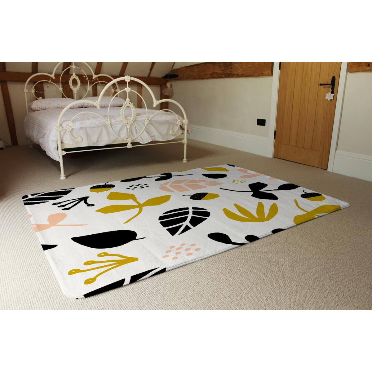 Leaves Acorns And Branches Rug - Yellow / 150cm – image 3